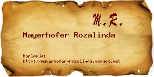 Mayerhofer Rozalinda névjegykártya